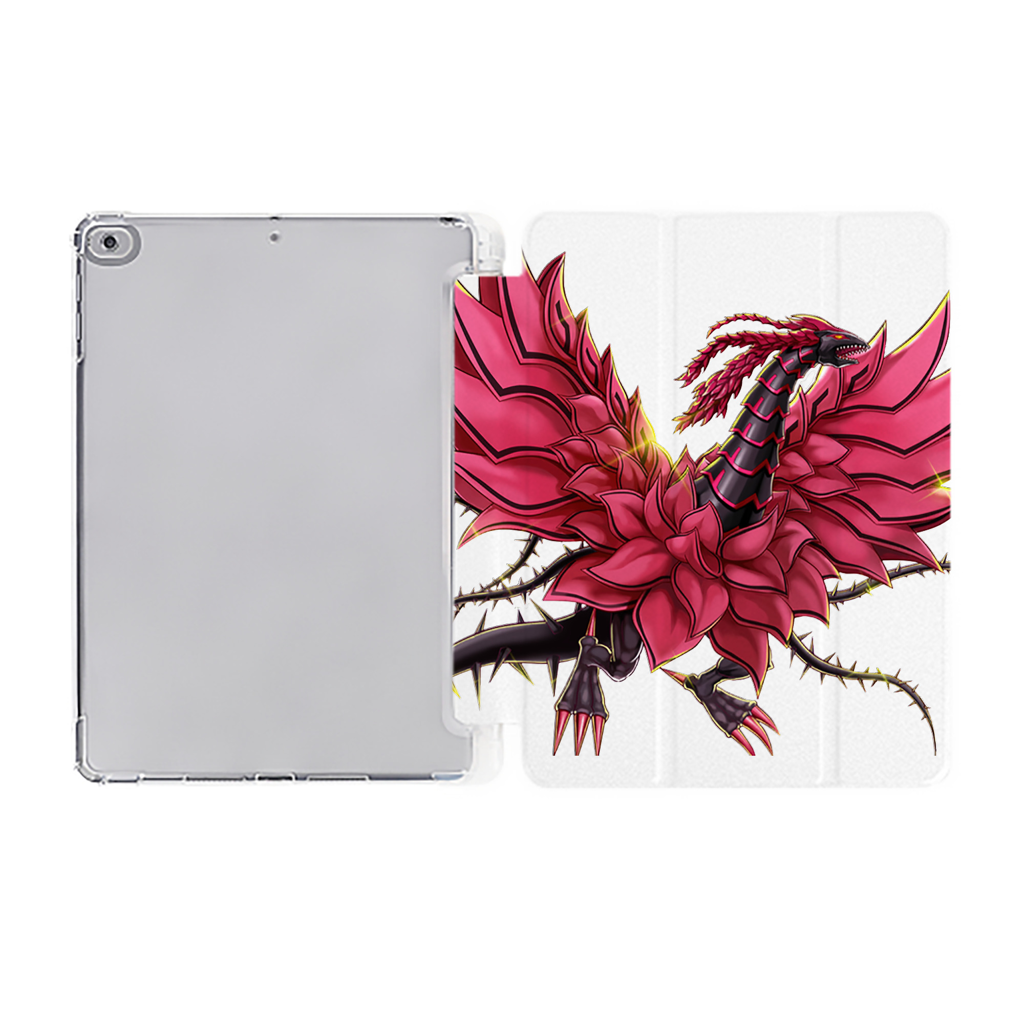 （画像用） 遊☆戯☆王 Yu-Gi-Oh! IPad ケース ペン収納付き 三つ折りスタンド PUレザー×シリコン 対応機種9.5/10.5/10.9インチ
